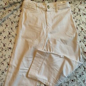 Wide legs high waist white pants
